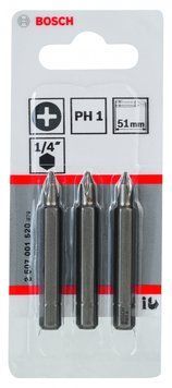 Насадка біта BOSCH Extra Hard PH 1, 51 мм 3 шт. 2607001520 фото
