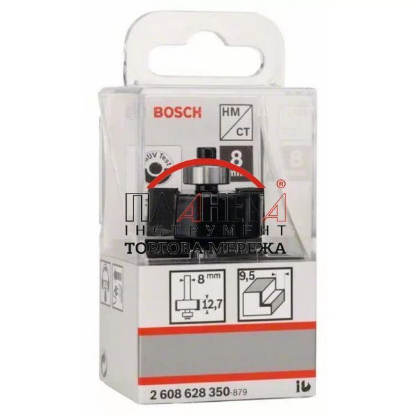 Фальцева фасонна фреза Bosch Professional, діаметр 31,8, ширина 9,6 мм, хвостовик 8 мм, для занурювальних фрезерних машин, для кромкових фрезерів (2608628350) 2608628350 фото