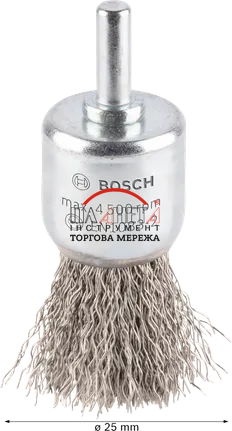Торцева гроновидна щітка PRO Stainless steel clean, 6 мм, 25x0.3мм, витий дріт INOX Bosch Professional (2608622127) 2608622127 фото