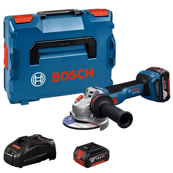 Акумуляторна кутова шліфмашина GWS 18V-11 S Bosch Professional, 2хGBA 18V 5.0Ah та ЗП GAL 1880 CV у кейсі L-BOXX 136 (06019N4002) 06019N4002 фото