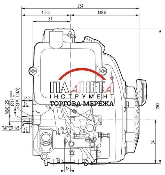 Двигун бензиновий Honda GXR 120 RT KR E4 OH (GXR120RT-KR-E4-OH) GXR120RT-KR-E4-OH фото