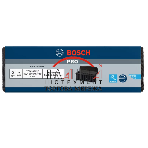 Набір ударних головок Bosch PRO Deep 9шт, 3/8", 63мм (2608003037) 2608003037 фото