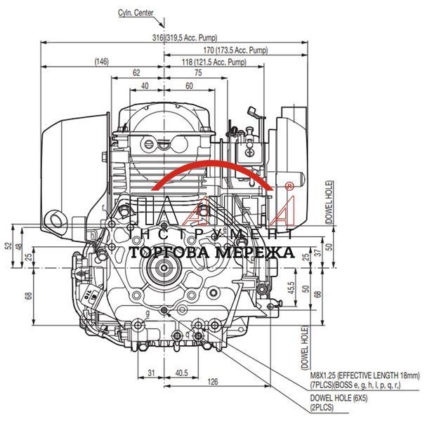 Двигун бензиновий Honda GXR 120 RT KR E4 OH (GXR120RT-KR-E4-OH) GXR120RT-KR-E4-OH фото