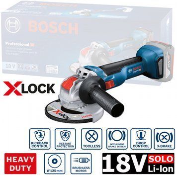 Акумуляторна кутова шліфувальна машина BOSCH GWX 18V-10 з системою Х-LOCK 06017B0100 фото