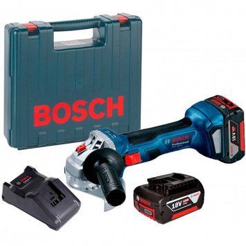Акумуляторна кутова шліфувальна машина BOSCH GWS 180-LI 2x4.0 Ач + GAL 18V-40 06019H9021 фото