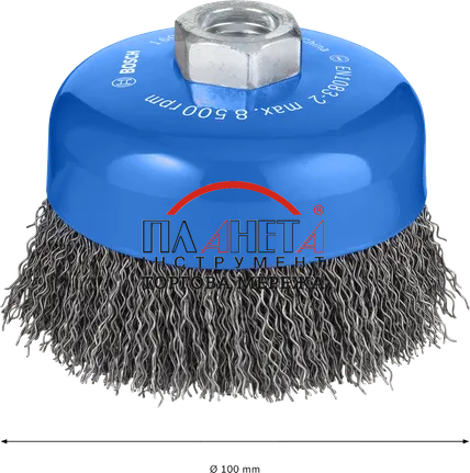 Зачисна чашкова щітка PRO Metal clean, M14, 100x05мм,  вита сталь, 180 Bosch Professional (1608614011) 1608614011 фото