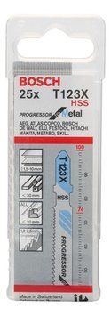 25 лобзикових пилок Т 123 ХF Progressor for Metal, BIM BOSCH 2608638474 фото