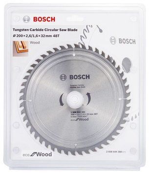 Пильный диск ECO WO 200x32-48T BOSCH ECO WO 200x32-48T 2608644380 фото