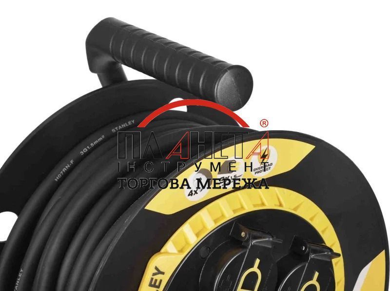 Подовжувач на котушці Stanley 20 м, 4 розетки, IP44 (SXCR-111) SXCR-111 фото