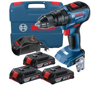 Акумуляторний ударний дриль-шурупокрут Bosch Professional GSB 18V-50, три акб 2Ah, кейс L-Case (06019H5121) 06019H5121 фото