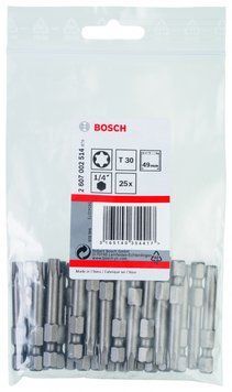 Насадка біта BOSCH Extra Hard T30, 49 мм 25 шт. 2607002514 фото
