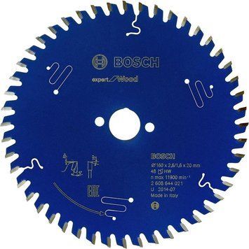 Пильний диск Expert for Wood Corded Bosch Professional для мережевих ручних циркулярних пилок, для занурювальних пил, 160x20x2.6, 48T (2608644021) 2608644021 фото
