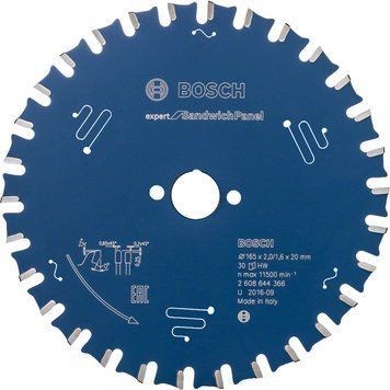 Пильный диск BOSCH Expert for Sandwich Panel 165x20x2 / 1.6x30 T 2608644366 фото