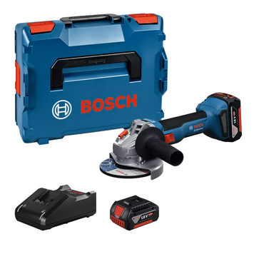 Акумуляторна кутова шліфмашина GWS 18V-8 Bosch Professional, 2хGBA 18V 5.0Ah та ЗП GAL 18V-40 у кейсі L-BOXX 136 (06019N9003) 06019N9003 фото