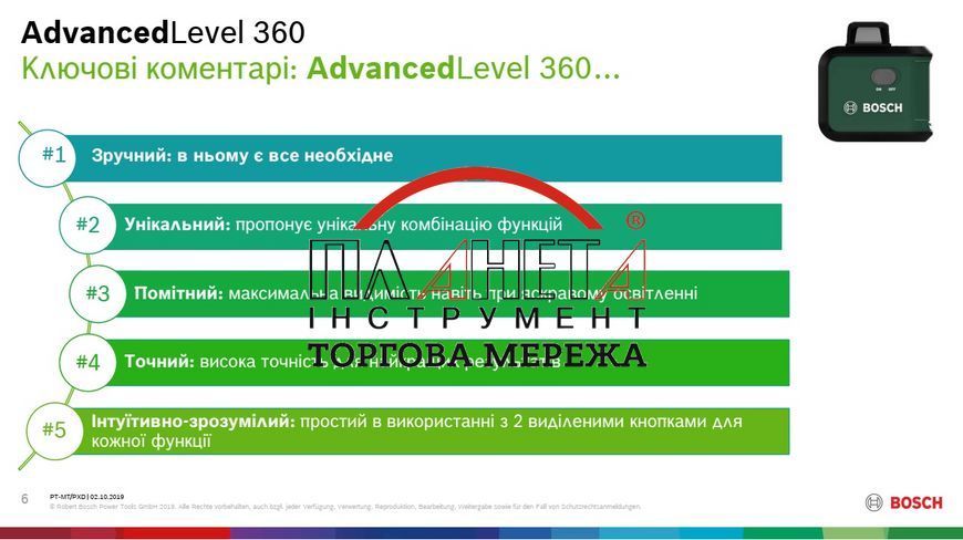 Лазерний нівелір BOSCH AdvancedLevel 360 0603663B03 фото