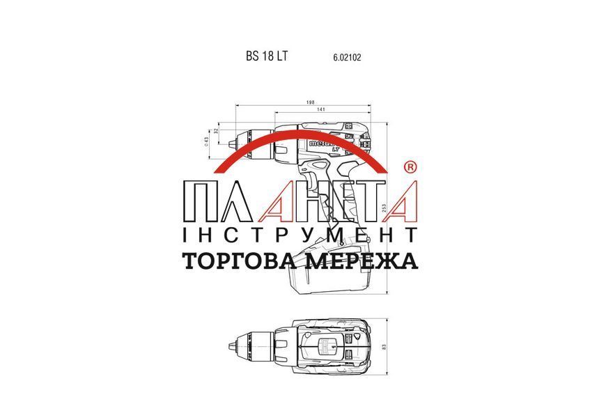 Акумуляторний дриль-шуруповерт Metabo BS 18 LT Каркас + Metaloc 602102840 фото