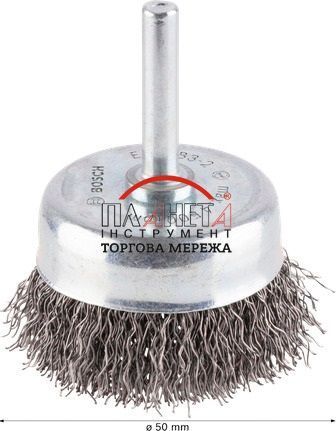 Зачисна чашкова щітка PRO Metal clean, 6мм, 50 x 0.3 мм, вита сталь Bosch Professional (2608622006) 2608622006 фото