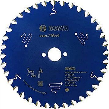 Пильний диск Expert for Wood Corded Bosch Professional для мережевих ручних циркулярних пилок, для занурювальних пил, 165x20x2.6, 36T (2608644023) 2608644023 фото