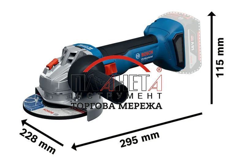 Акумуляторна кутова шліфмашина GWS 18V-8 Bosch Professional (06019N9001) 06019N9001 фото