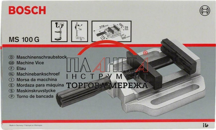 Машинні лещата, верстатні тіски MS 100 G Bosch Professional (2608030057) 2608030057 фото