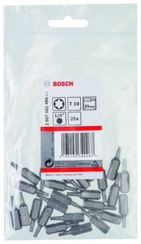 Насадка біта BOSCH Extra Hard T10, 25 мм 25 шт. 2607002494 фото