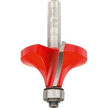Карнизна, радіусна фреза Expert for Wood Rounding Bosch Professional, 8 мм, D 44,4 мм, R1 15,9 мм, L 22,2 мм, G 64 мм, з центрувальним кульковим підшипником, для занурювальних фрезерних машин, для кромкових фрезерів (2608629378) 2608629378 фото