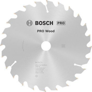 Циркулярне пиляльне полотно, диск Wood Optiline Bosch Professional для мережевих ручних пилок, 190x20x1,6-2,6 мм, 24T (2608640612) 2608640612 фото