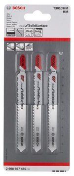 3 лобзикові пилки T 301 CHM Clean for Plastic Composites, Carbide BOSCH 2608667450 фото