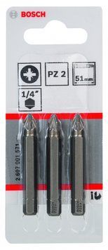 Насадка біта BOSCH Extra Hard PZ 2, 51 мм 3 шт. 2607001571 фото