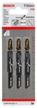 3 лобзикові пилки T 150 RF, Special for Ceramics, Carbide RIFF BOSCH 2608633105 фото