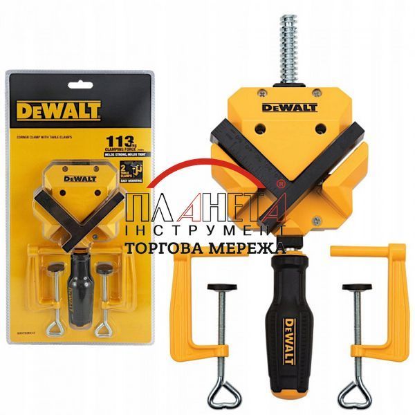 Струбцина DeWALT кутова великого зусилля 57мм максимальний розмір пакету, що стискається (DWHT83853-0) DWHT83853-0 фото