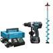 Акумуляторний дриль-шуруповерт Makita DDF458 + бур для льоду DDF458Z196693-0P-81072 фото 1