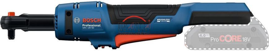 Акумуляторна викрутка з храповиком GRC 18V-60 Bosch Professional без акб та зп (06019N8000) 06019N8000 фото