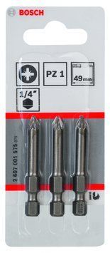 Насадка біта BOSCH Extra Hard PZ 1, 49 мм 3 шт. 2607001575 фото