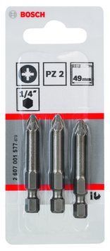 Насадка біта BOSCH Extra Hard PZ 2, 49 мм 3 шт. 2607001577 фото