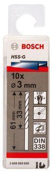 10 HSS-G свердл 3 мм BOSCH 2608595055 фото
