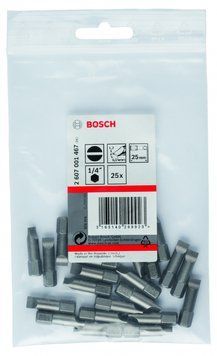Насадка біта BOSCH Extra Hard S 1,2x6,5, 25 мм 25 шт. 2607001467 фото
