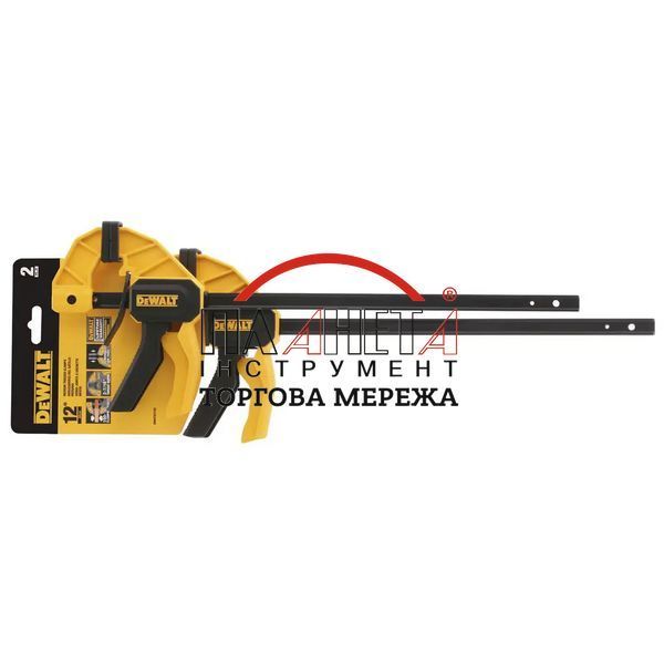 Струбцини DeWALT "M" швидкозатискні, 300мм, максим. тиск 60 кг, 2 шт. (DWHT0-83158) DWHT0-83158 фото