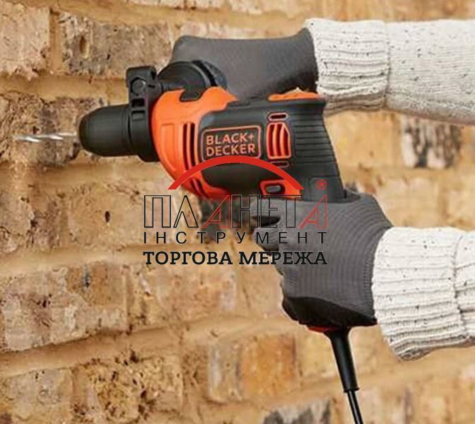 Дриль мережевий ударний BLACK+DECKER BEH550K BEH550K фото