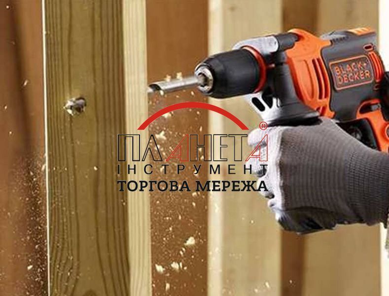 Дриль мережевий ударний BLACK+DECKER BEH550K BEH550K фото