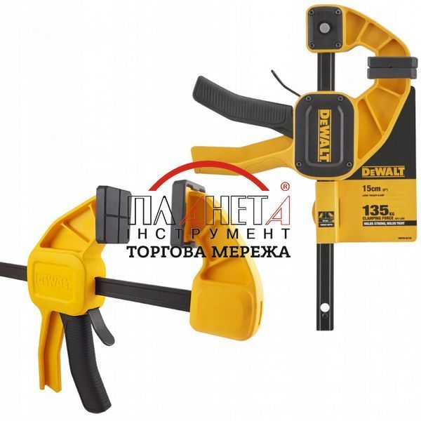 Струбцина DeWALT "L" швидкозатискна, максимальний тиск 135 кг. (DWHT0-83192) DWHT0-83192 фото