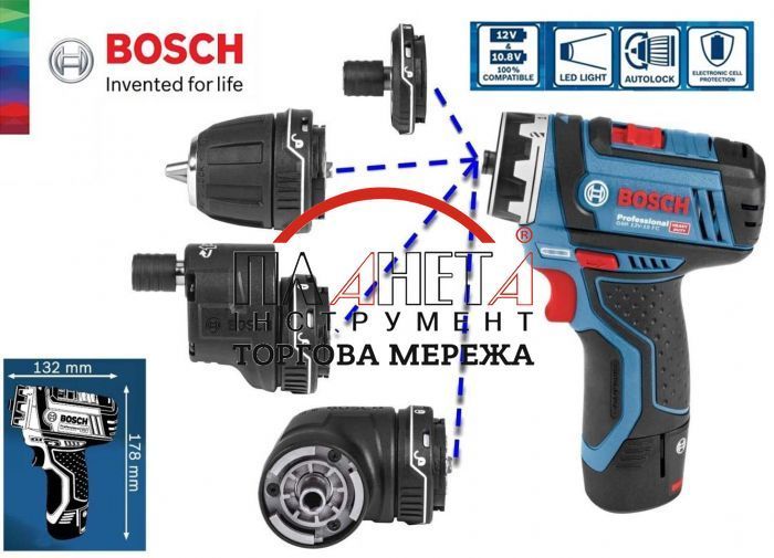 Акумуляторний дриль-шуруповерт Bosch GSR 12V-15 FC (Без Акб) 06019F6004 фото