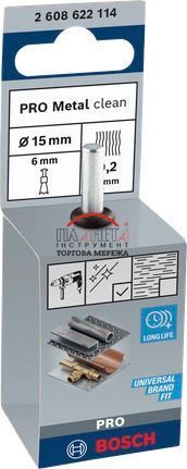 Торцева гроновидна щітка PRO Metal clean, 6мм, 15x02 мм, вита сталь Bosch Professional (2608622114) 2608622114 фото