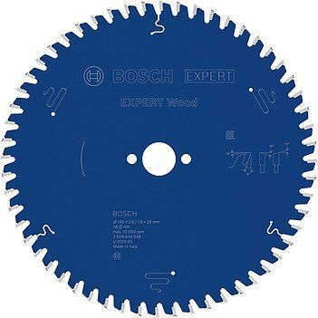 Пильний диск Expert for Wood Corded Bosch Professional для мережевих ручних циркулярних пилок, для занурювальних пил, 190x20x1,6, 56T (2608644046) 2608644046 фото