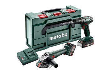 Акумуляторний інструмент Metabo в комплекті 18V, Combo Set 2.4.3 18 V, включає BS 18 + W 18 L 9-125 + 1x4,0Ah, 1x2,0Ah, SC 30 та Metabox 165 L (685204500) 685204500 фото