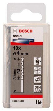 10 HSS-G свердл 4 мм BOSCH 2608595059 фото