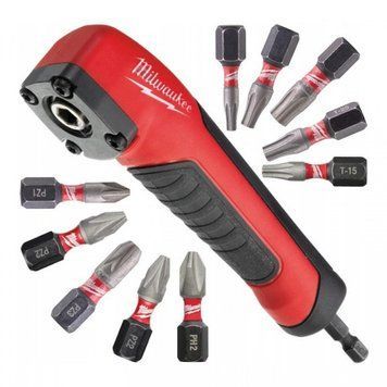 Кутова насадка MILWAUKEE SHOCKWAVE + 10 біт 25 мм (4932471274) 4932471274 фото