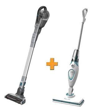 Акумуляторний пилосос-електровіник + парова щітка BLACK+DECKER FEJ520JF+FSM1615 FEJ520JF+FSM1615 фото