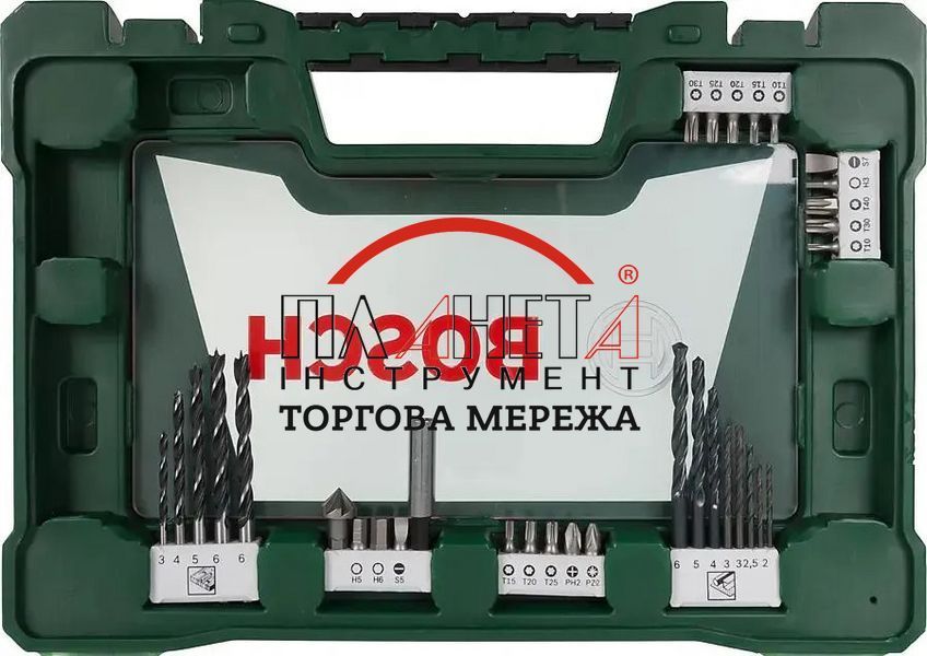 Набір приладдя для дрилів V-Line, 68 предметів, хвостовик 6 мм, в кейсі, Bosch (2607017307) 2607017307 фото