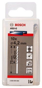10 HSS-G свердл 4.2 мм BOSCH 2608595060 фото